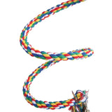 Bird Toy Spiral Cotton Rope Chewing Bar Parrot Swing Climbing Standing Toys with Bell Bird Supplies Parrots Climbing Toys