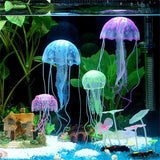 2/1PCS Colorful Artificial Glowing Effect Jellyfish Fish Tank Aquarium Decor Mini Submarine Ornament Decor Aquatic Pet Supplies