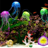 2/1PCS Colorful Artificial Glowing Effect Jellyfish Fish Tank Aquarium Decor Mini Submarine Ornament Decor Aquatic Pet Supplies