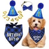 Pet Party Decoration Set Dog Birthday Triangle Scarf Hat Bow Tie Dog Birthday Decoration Supplies Dog Supplies