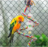 Bird Toy Spiral Cotton Rope Chewing Bar Parrot Swing Climbing Standing Toys with Bell Bird Supplies Parrots Climbing Toys