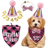 Pet Party Decoration Set Dog Birthday Triangle Scarf Hat Bow Tie Dog Birthday Decoration Supplies Dog Supplies